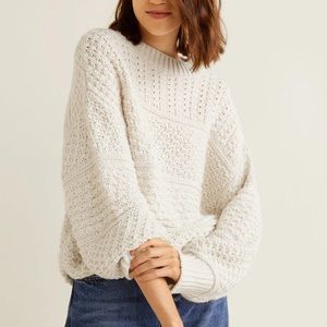 Mango Chunky Knit Cream Sweater